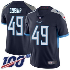 Wholesale Cheap Nike Titans #49 Nick Dzubnar Navy Blue Team Color Youth Stitched NFL 100th Season Vapor Untouchable Limited Jersey
