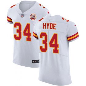 Wholesale Cheap Nike Chiefs #34 Carlos Hyde White Men\'s Stitched NFL Vapor Untouchable Elite Jersey