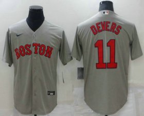 Wholesale Cheap Men\'s Boston Red Sox #11 Rafael Devers Grey New Cool Base Stitched Nike Jersey