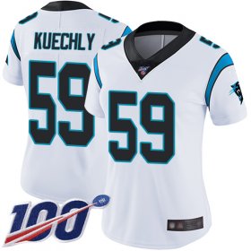 Wholesale Cheap Nike Panthers #59 Luke Kuechly White Women\'s Stitched NFL 100th Season Vapor Limited Jersey