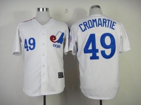 Wholesale Cheap Mitchell And Ness Expos #49 Warren Cromartie White Throwback Stitched MLB Jersey