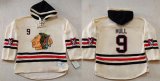 Wholesale Cheap Blackhawks #9 Bobby Hull Cream Heavyweight Pullover Hoodie Stitched NHL Jersey