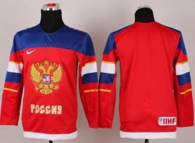 Wholesale Cheap 2014 Olympic Team Russia Blank Red Stitched Youth NHL Jersey