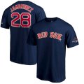 Wholesale Cheap Boston Red Sox #28 J.D. Martinez Majestic 2019 Gold Program Name & Number T-Shirt Navy