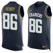 Wholesale Cheap Nike Chargers #86 Hunter Henry Navy Blue Team Color Men's Stitched NFL Limited Tank Top Jersey