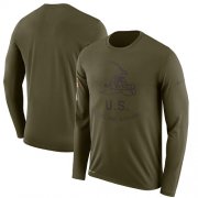 Wholesale Cheap Men's Cleveland Browns Nike Olive Salute to Service Sideline Legend Performance Long Sleeve T-Shirt