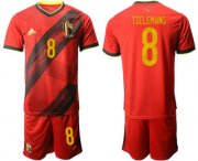 Wholesale Cheap Belgium 8 TIELEMANS Home UEFA Euro 2020 Soccer Jersey