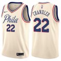 Wholesale Cheap Men's Philadelphia 76ers #22 Wilson Chandler Swingman Cream Basketball City Edition Jersey