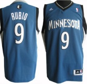 Wholesale Cheap Minnesota Timberwolves #9 Ricky Rubio Revolution 30 Swingman Blue Jersey