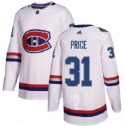 Wholesale Cheap Adidas Canadiens #31 Carey Price White Authentic 2017 100 Classic Stitched Youth NHL Jersey
