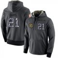 Wholesale Cheap NFL Men's Nike Pittsburgh Steelers #21 Sean Davis Stitched Black Anthracite Salute to Service Player Performance Hoodie