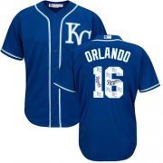 Wholesale Cheap Royals #16 Paulo Orlando Royal Blue Team Logo Fashion Stitched MLB Jersey