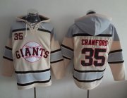 Wholesale Cheap Giants #35 Brandon Crawford Cream Sawyer Hooded Sweatshirt MLB Hoodie