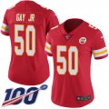 Wholesale Cheap Nike Chiefs #50 Willie Gay Jr. Red Team Color Women's Stitched NFL 100th Season Vapor Untouchable Limited Jersey