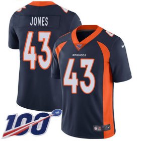 Wholesale Cheap Nike Broncos #43 Joe Jones Navy Blue Alternate Youth Stitched NFL 100th Season Vapor Untouchable Limited Jersey
