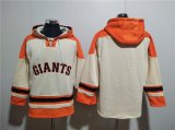 Wholesale Cheap Men's San Francisco Giants Blank Cream Ageless Must-Have Lace-Up Pullover Hoodie