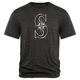 Wholesale Cheap Seattle Mariners Fanatics Apparel Platinum Collection Tri-Blend T-Shirt Black