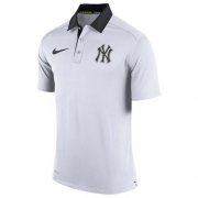 Wholesale Cheap Men's New York Yankees Nike White Authentic Collection Dri-FIT Elite Polo