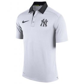 Wholesale Cheap Men\'s New York Yankees Nike White Authentic Collection Dri-FIT Elite Polo