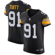 Wholesale Cheap Nike Steelers #91 Stephon Tuitt Black Alternate Men's Stitched NFL Vapor Untouchable Elite Jersey