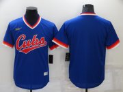 Wholesale Cheap Men's Chicago Cubs Blank Blue Cooperstown Collection Stitched Throwback Jersey