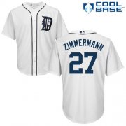 Wholesale Cheap Tigers #27 Jordan Zimmermann White Cool Base Stitched Youth MLB Jersey