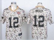 Wholesale Cheap Nike Patriots #12 Tom Brady Camo USMC Men's Stitched NFL Elite Jersey