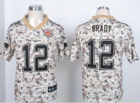 Wholesale Cheap Nike Patriots #12 Tom Brady Camo USMC Men\'s Stitched NFL Elite Jersey