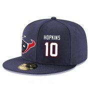 Wholesale Cheap Houston Texans #10 DeAndre Hopkins Snapback Cap NFL Player Navy Blue with White Number Stitched Hat