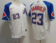 Cheap Men's Atlanta Braves #23 Michael Harris II White 2023 City Connect Flex Base Stitched Baseball Jersey