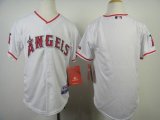 Wholesale Cheap Angels Blank White Cool Base Stitched Youth MLB Jersey