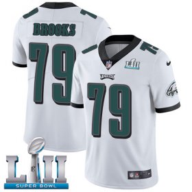 Wholesale Cheap Nike Eagles #79 Brandon Brooks White Super Bowl LII Youth Stitched NFL Vapor Untouchable Limited Jersey