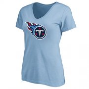 Wholesale Cheap Women's Tennessee Titans Pro Line Primary Team Logo Slim Fit T-Shirt Light Blue
