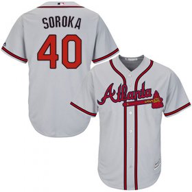 Wholesale Cheap Braves #40 Mike Soroka Grey New Cool Base Stitched Youth MLB Jersey