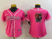 Wholesale Cheap Women's Tampa Bay Buccaneers Pink Team Big Logo With Patch Cool Base Stitched Baseball Jersey