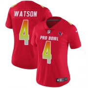 Wholesale Cheap Nike Texans #4 Deshaun Watson Red Women's Stitched NFL Limited AFC 2019 Pro Bowl Jersey