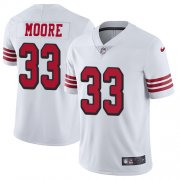 Wholesale Cheap Nike 49ers #33 Tarvarius Moore White Rush Men's Stitched NFL Vapor Untouchable Limited Jersey