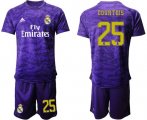 Wholesale Cheap Real Madrid #25 Courtois Purple Goalkeeper Soccer Club Jersey