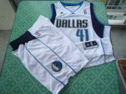 Wholesale Cheap Dallas Mavericks 41 Dirk Nowitzki white swingman Basketball Suit