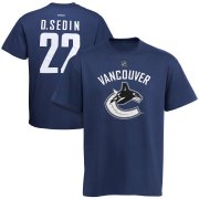 Wholesale Cheap Vancouver Canucks #22 Daniel Sedin Reebok Name and Number Player T-Shirt Navy