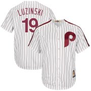 Wholesale Cheap Philadelphia Phillies #19 Greg Luzinski Majestic Cooperstown Collection Cool Base Player Jersey White
