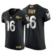 Wholesale Cheap Los Angeles Rams #16 Jared Goff Men's Nike Black Edition Vapor Untouchable Elite NFL Jersey
