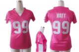 Wholesale Cheap Nike Texans #99 J.J. Watt Pink Draft Him Name & Number Top Women's Stitched NFL Elite Jersey