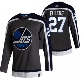 Wholesale Cheap Winnipeg Jets #27 Nikolaj Ehlers Black Men\'s Adidas 2020-21 Reverse Retro Alternate NHL Jersey