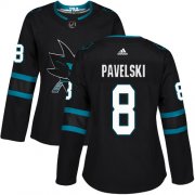 Wholesale Cheap Adidas Sharks #8 Joe Pavelski Black Alternate Authentic Women's Stitched NHL Jersey