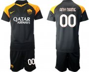 Wholesale Cheap Men 2020-2021 club Roma away customized black Soccer Jerseys