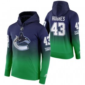Wholesale Cheap Vancouver Canucks #43 Quinn Hughes Adidas Reverse Retro Pullover Hoodie Green