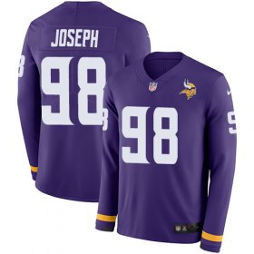 Wholesale Cheap Nike Vikings #98 Linval Joseph Purple Team Color Men\'s Stitched NFL Limited Therma Long Sleeve Jersey