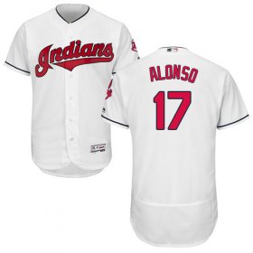 Wholesale Cheap Indians #17 Yonder Alonso White Flexbase Authentic Collection Stitched MLB Jersey