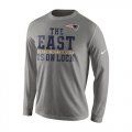 Wholesale Cheap Men's New England Patriots Nike Charcoal 2015 AFC East Division Champions Long Sleeves T-Shirt